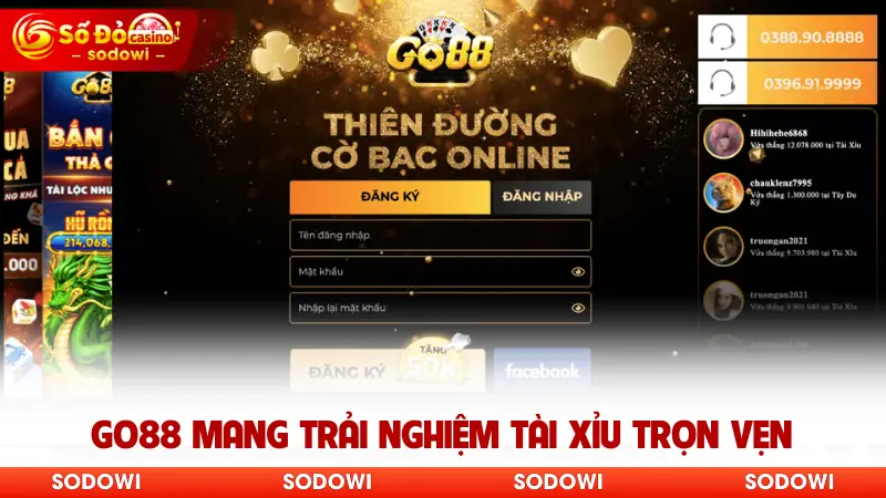 Go88 mang trải nghiệm tài xỉu trọn vẹn